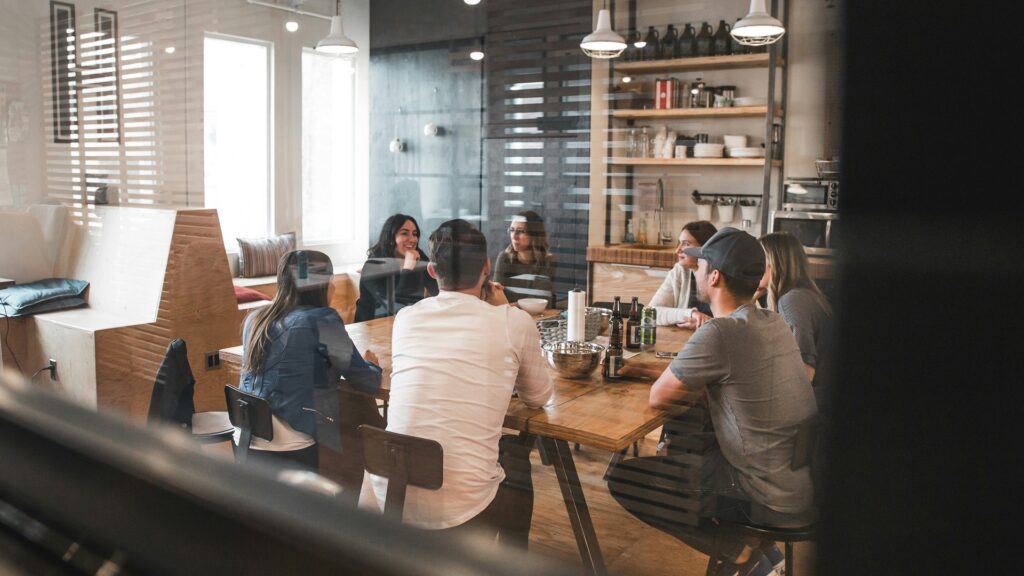 Employees at work